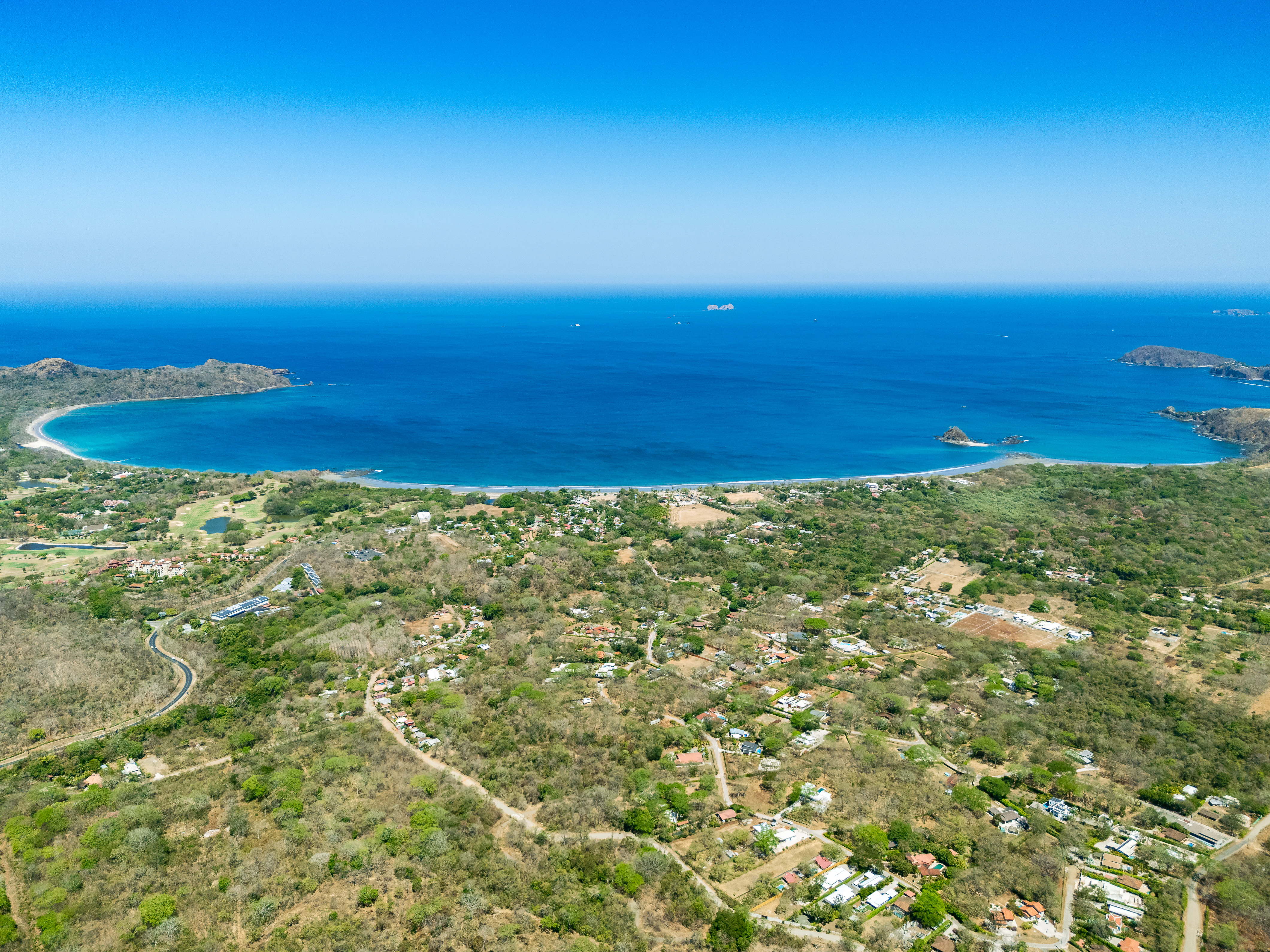 Aerial view of Playa Conchal and Brasilito bay, Guanacaste, Costa Rica